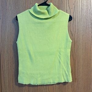 100% Cotton Pierre Cardin Turtle Neck Sweater Tank Top